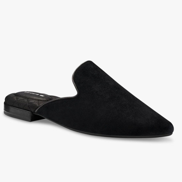 Birdies The Dove Mule Flats In Black Suede Size 8.5 Womens - Picture 1 of 9
